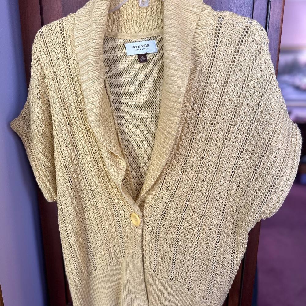 Yellow Cardigan short sleeves